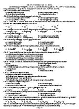 Đề ôn thi học kỳ 2 môn Vật lý 12 - Đề 1